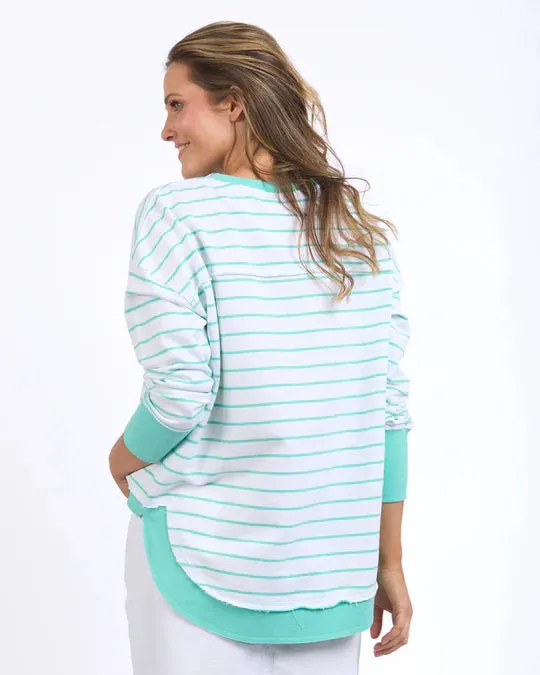 Foxwood Simplified Sweatshirt - Mint Green stripe