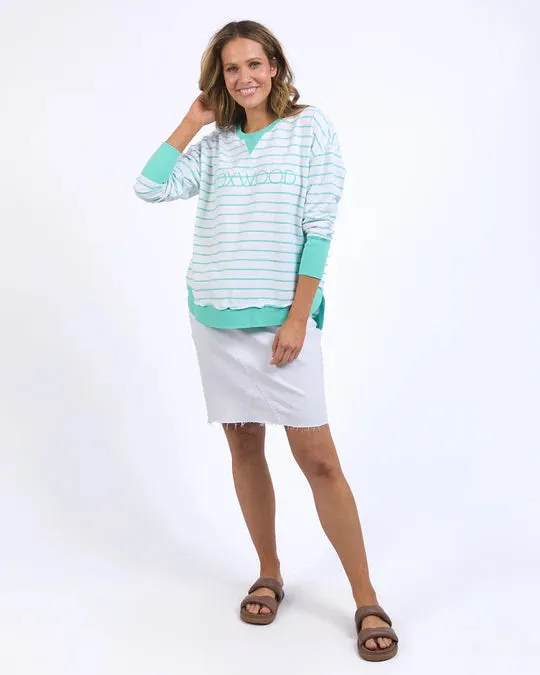 Foxwood Simplified Sweatshirt - Mint Green stripe