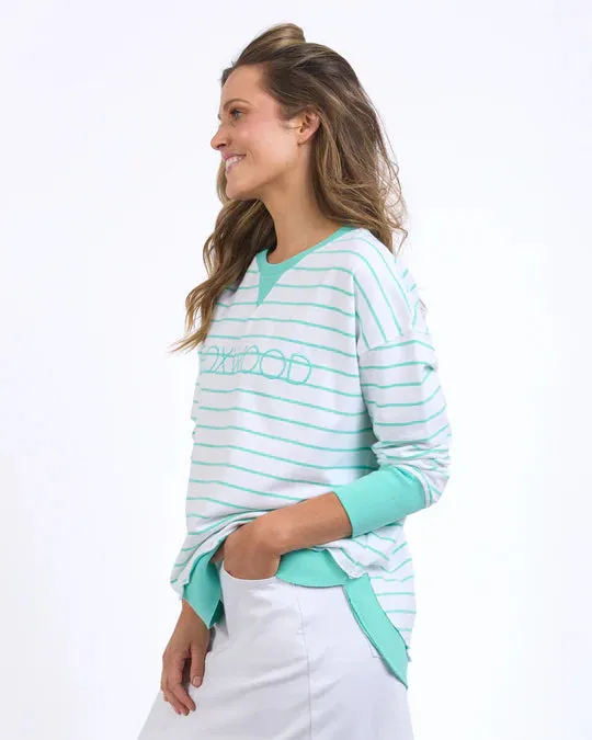 Foxwood Simplified Sweatshirt - Mint Green stripe