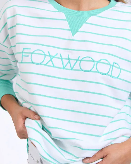 Foxwood Simplified Sweatshirt - Mint Green stripe