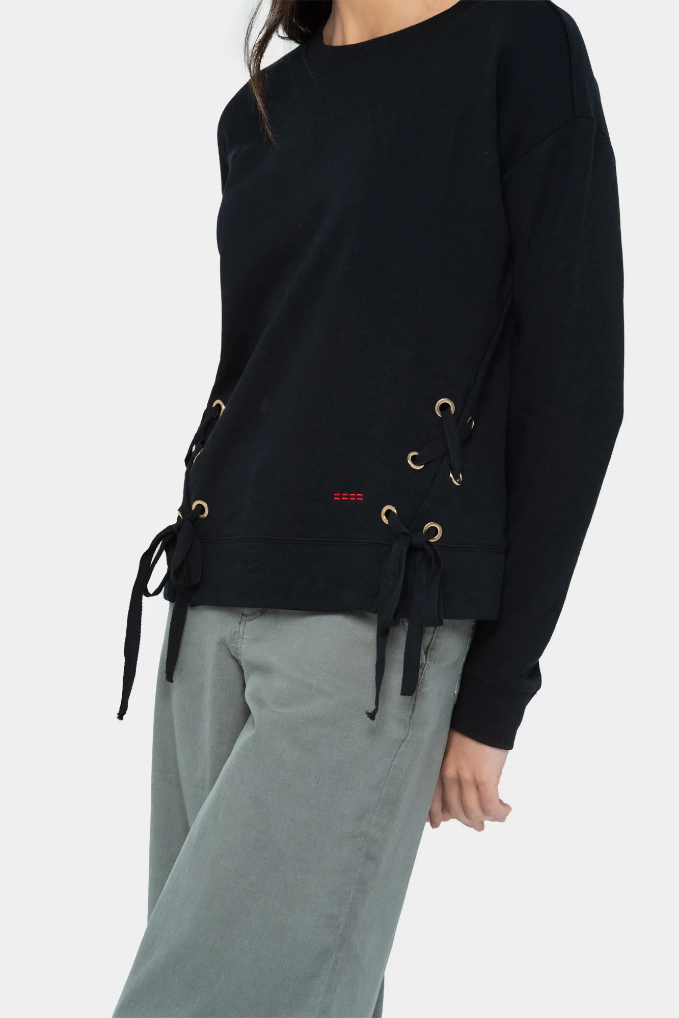 French Terry Side Tie Top