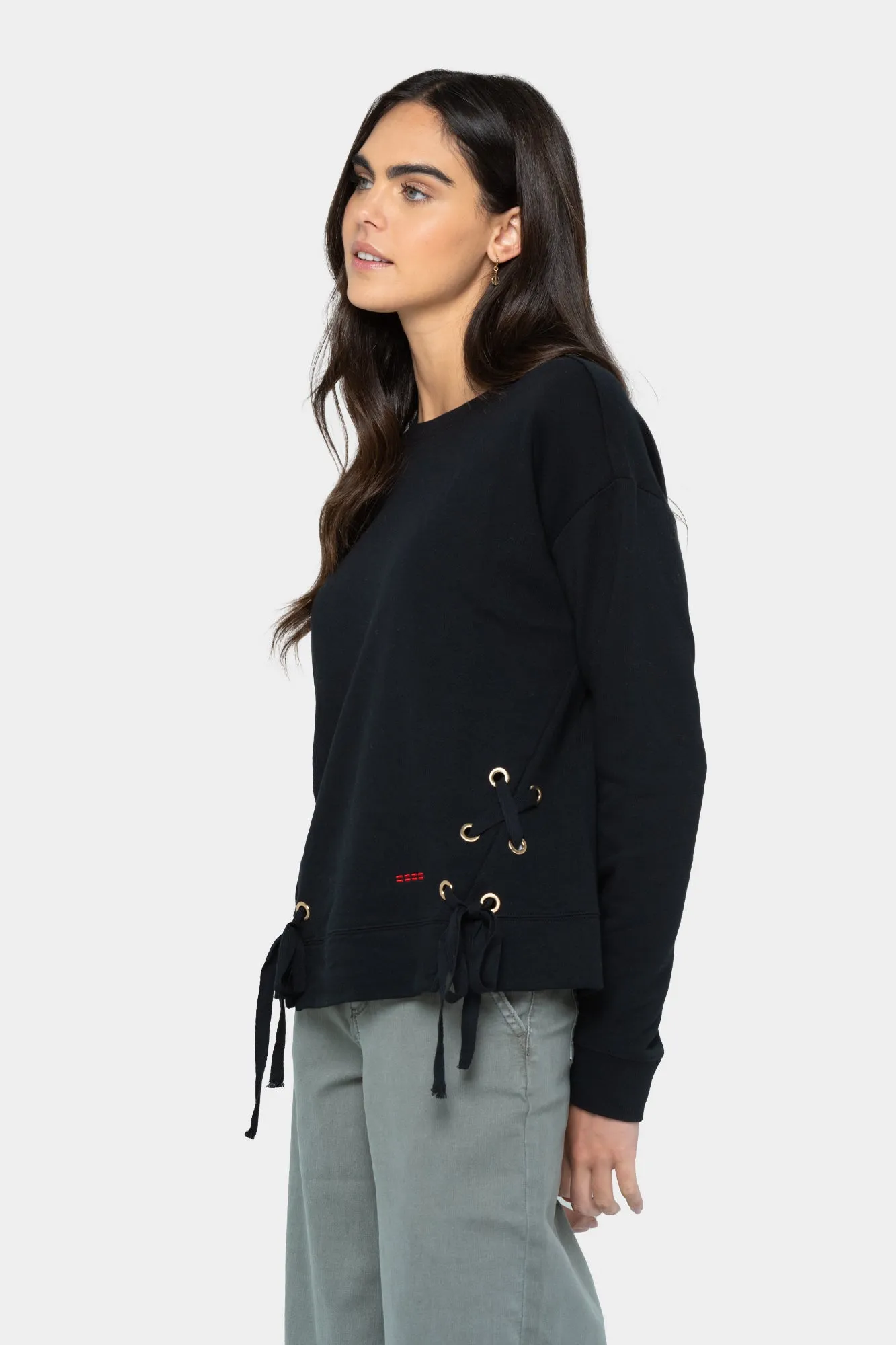 French Terry Side Tie Top