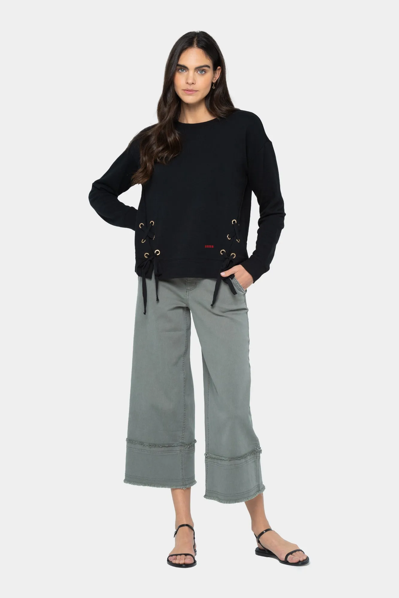 French Terry Side Tie Top