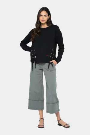 French Terry Side Tie Top