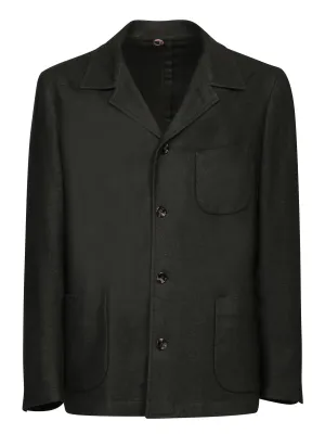 Green Melange Flannel Overshirt