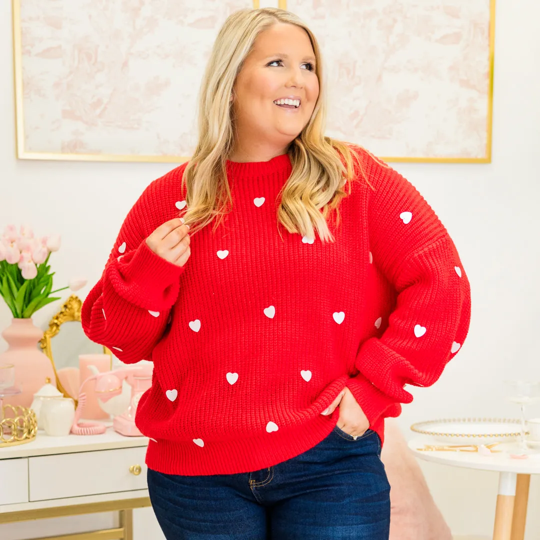 Heartbeat Tempo Sweater, Red