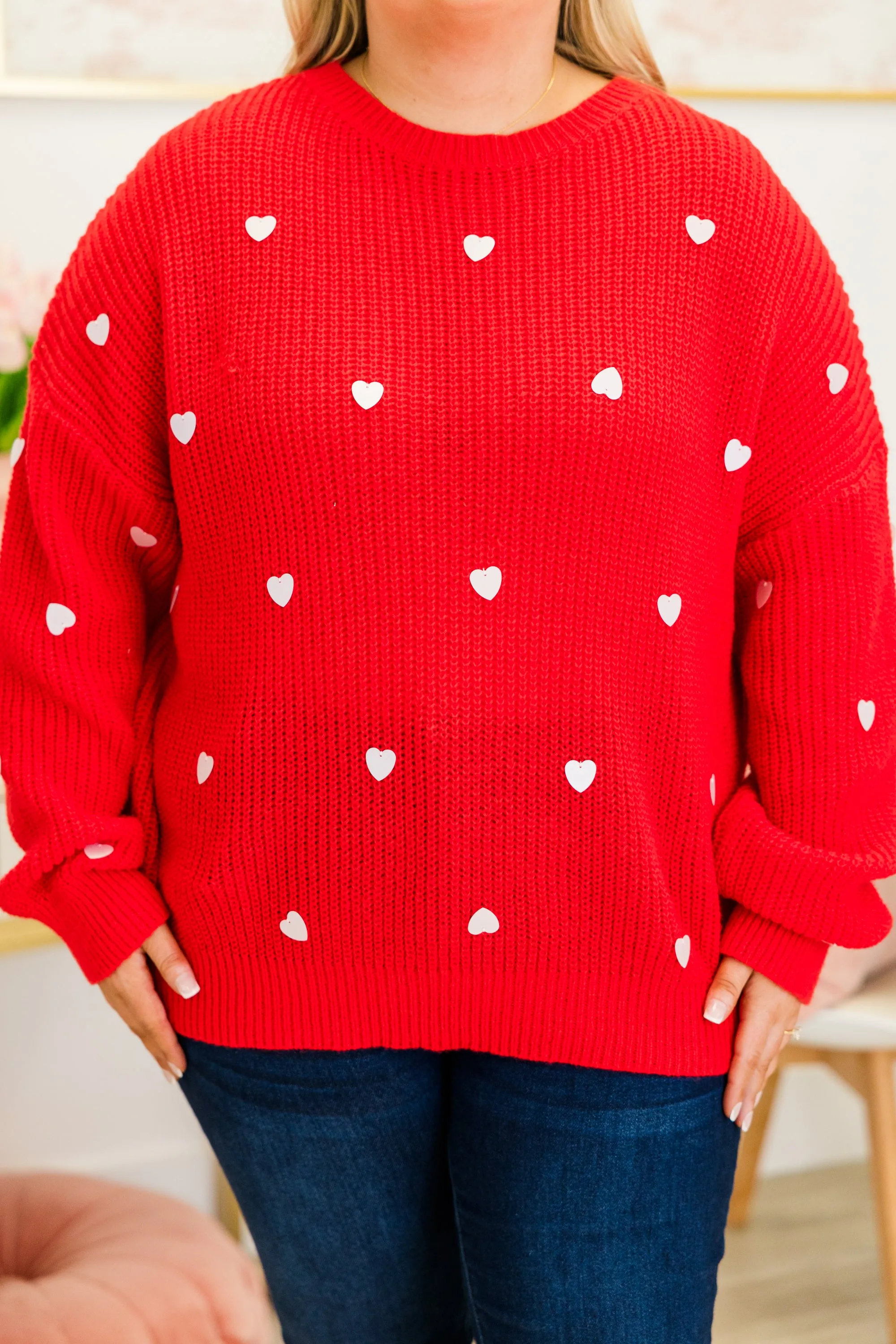 Heartbeat Tempo Sweater, Red