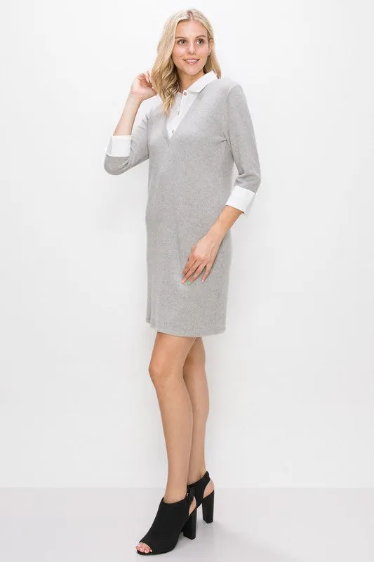Heather Grey Cozy Rib 2 Fer Dress