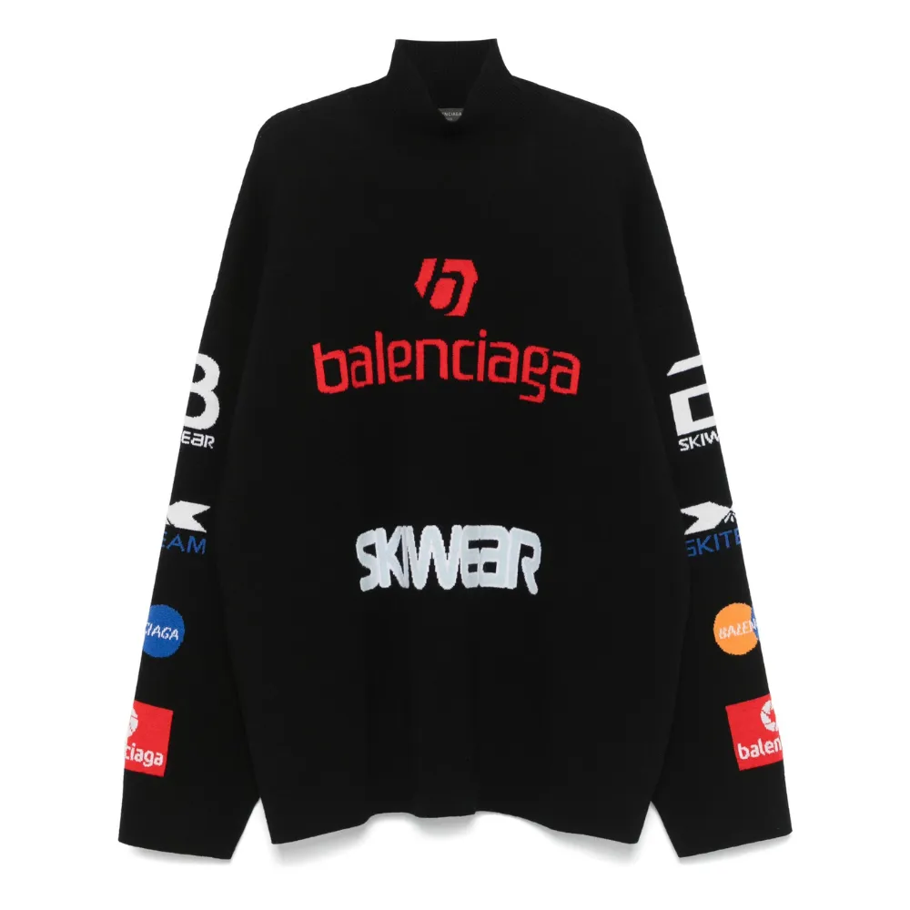 High-Neck Long-Sleeve Sweater