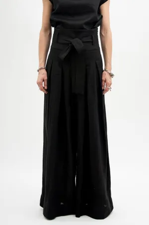 High Waisted Linen Palazzo Pants