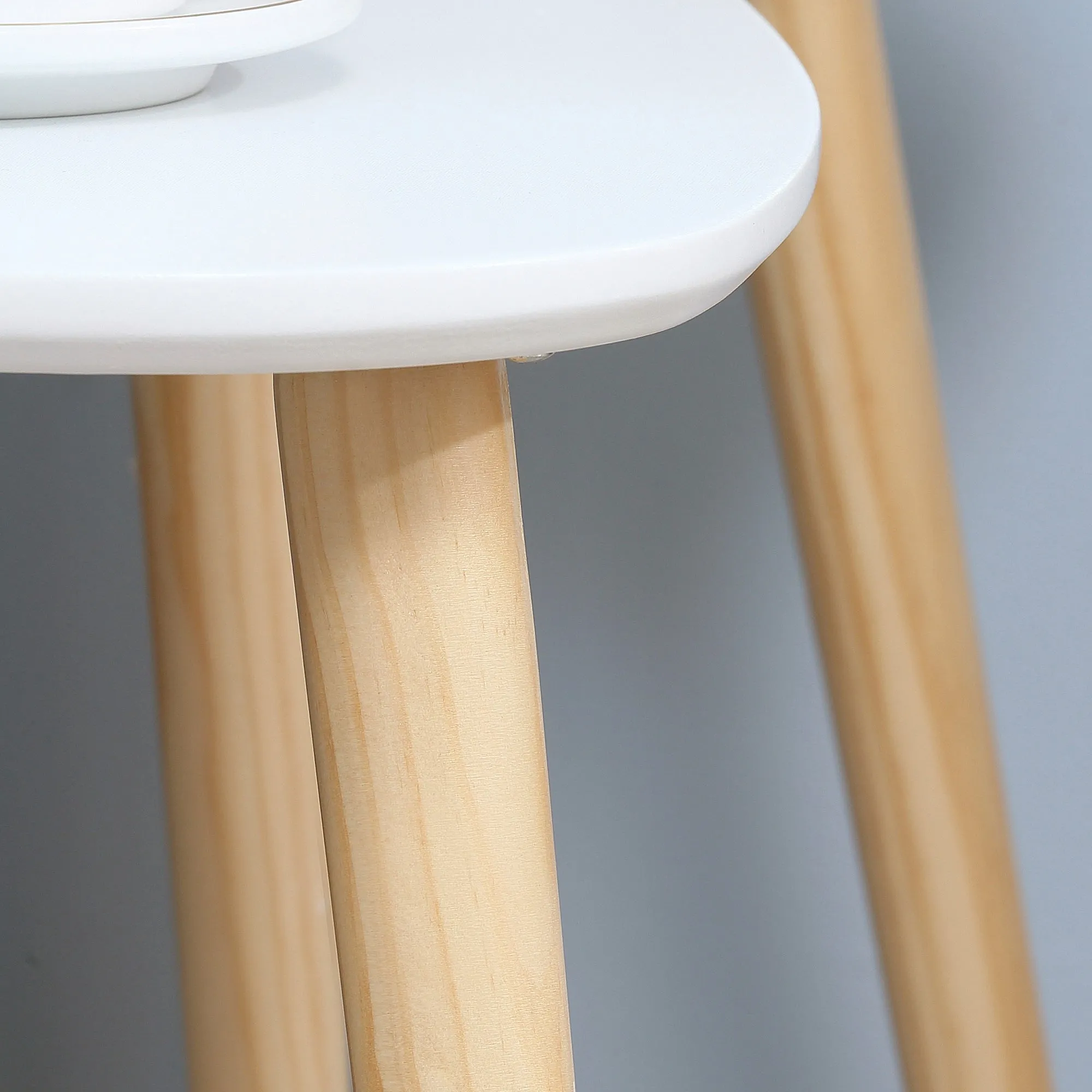 HOMCOM Side Table Set of 2, Modern End Coffee Bedside Tables White Natural