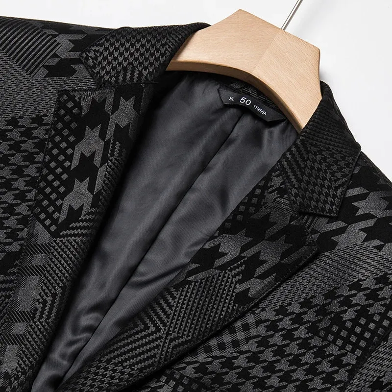 Houndstooth High-End Real Leather Blazers