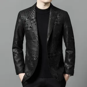 Houndstooth High-End Real Leather Blazers