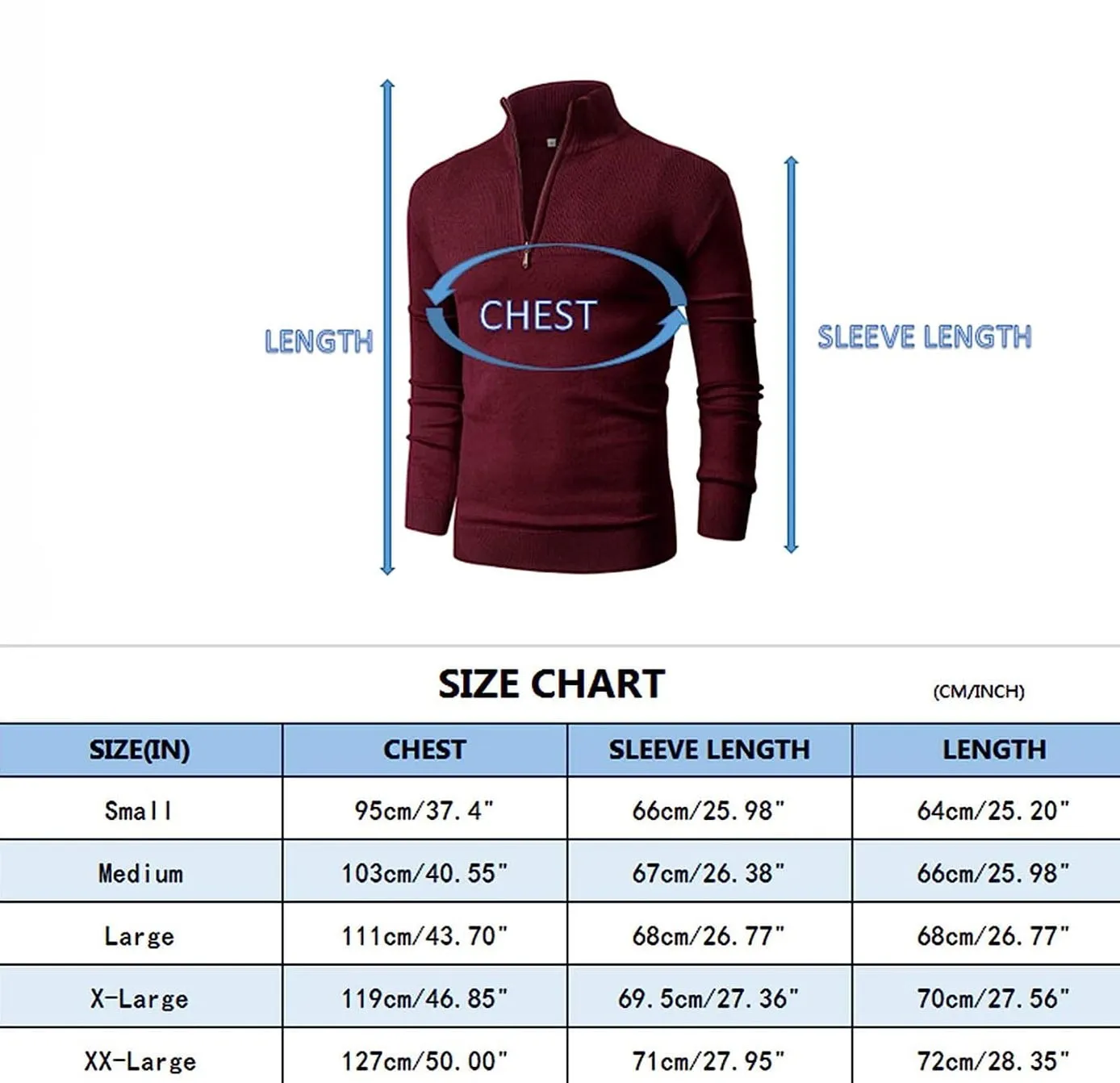 Iceglad Mens Slim Fit Zip Up Mock Neck Polo Sweater Casual Long Sleeve Sweater and Pullover Sweaters with Ribbing Edge