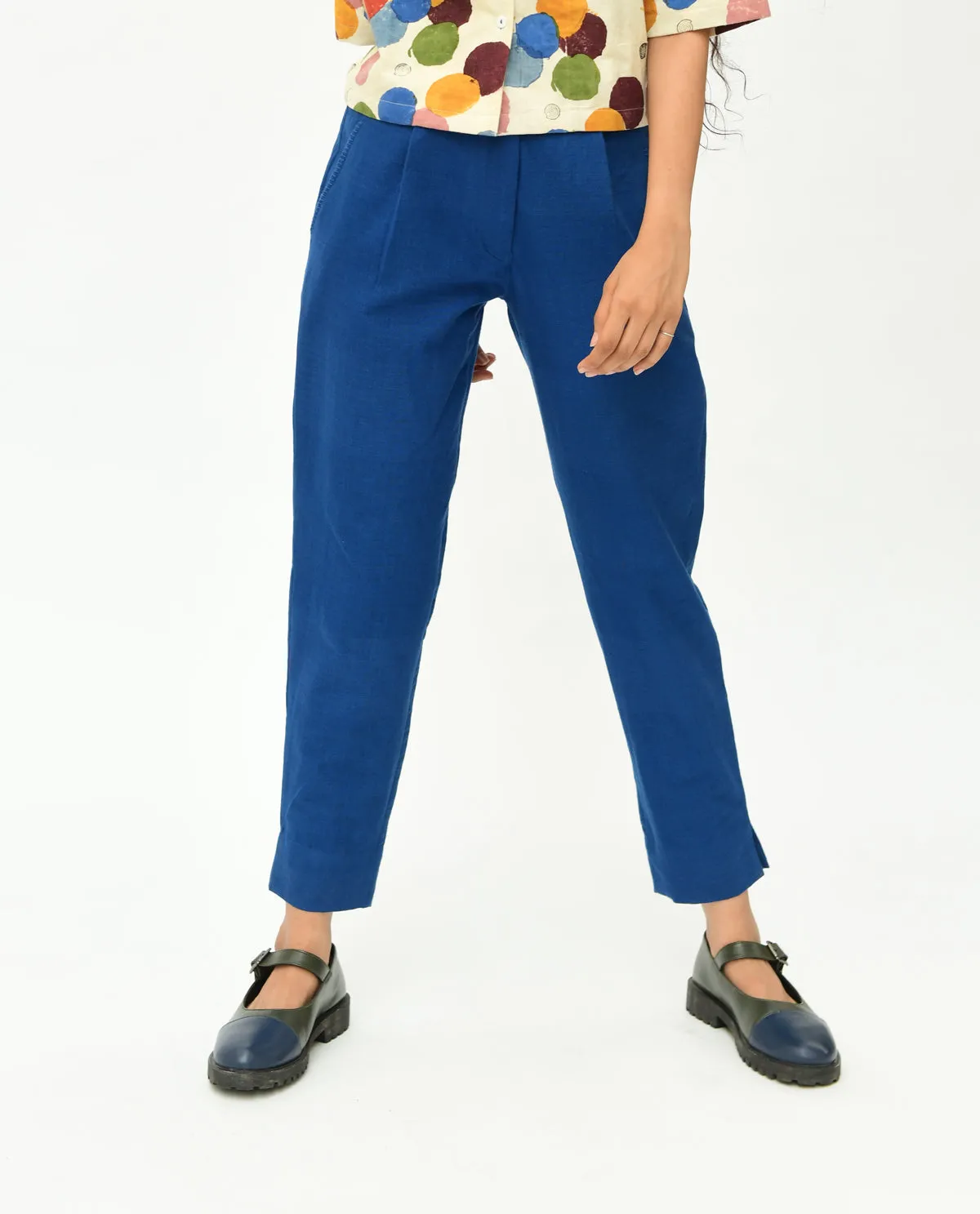 Indigo Blue Solid Pants