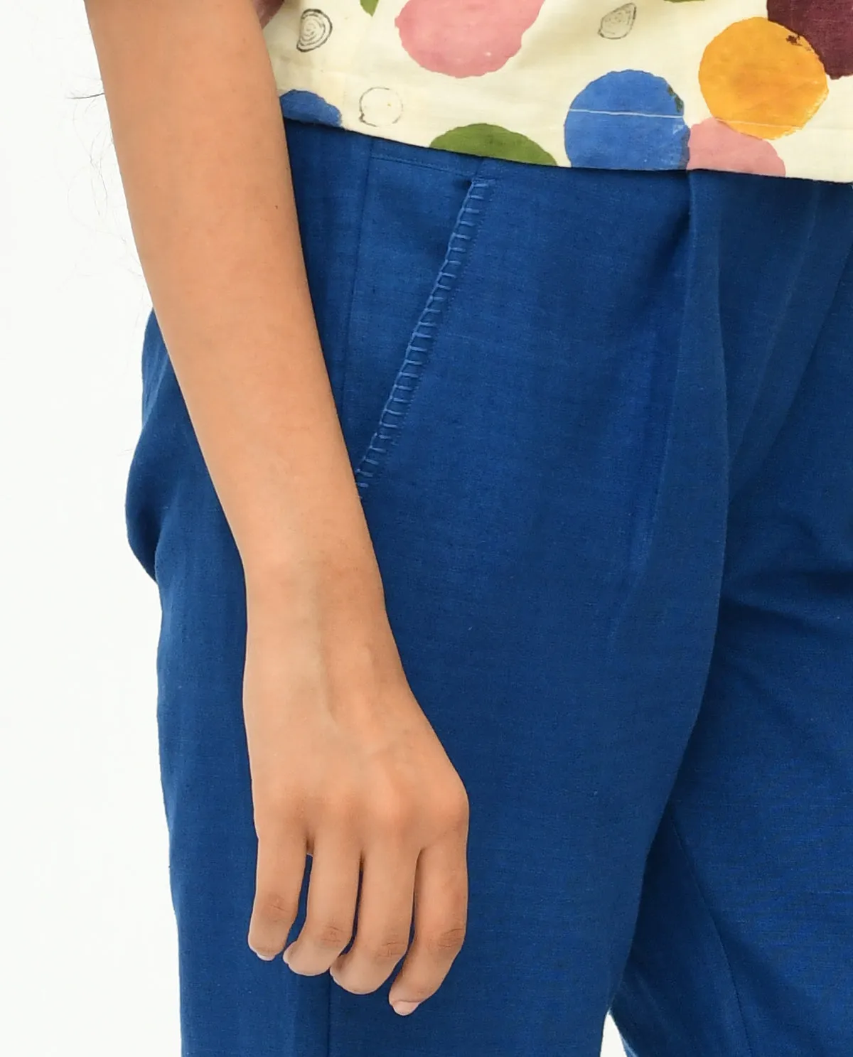 Indigo Blue Solid Pants