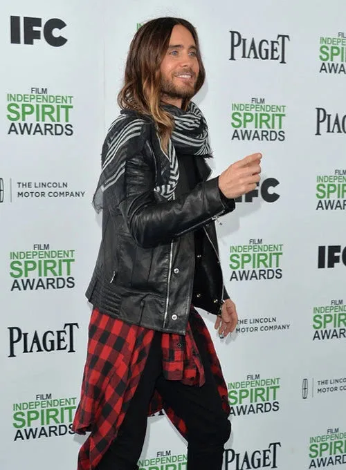 JARED LETO LEATHER JACKET | JARED LETO BLACK JACKET