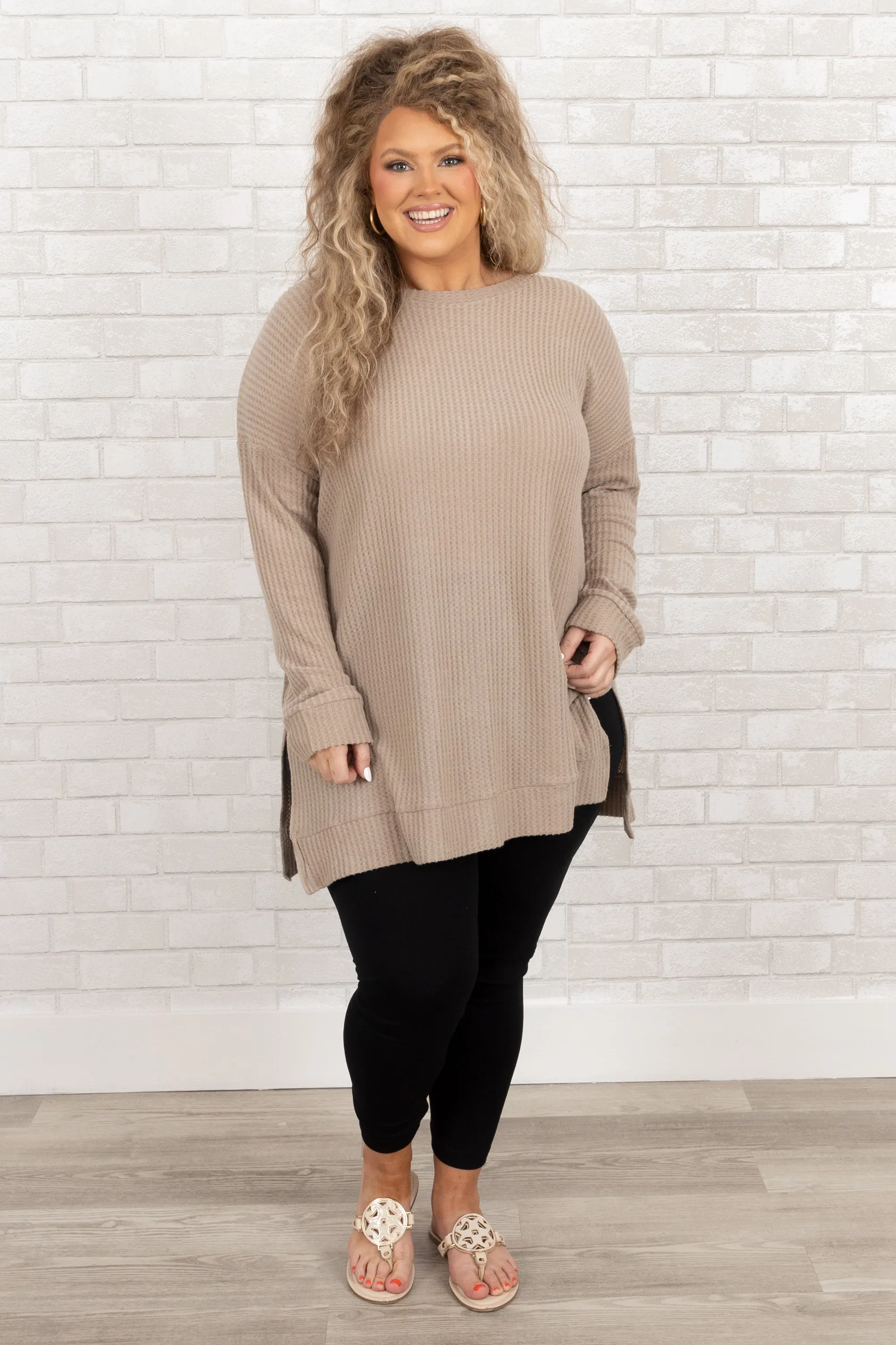 Keeping It Cute Tunic, Ash Mocha