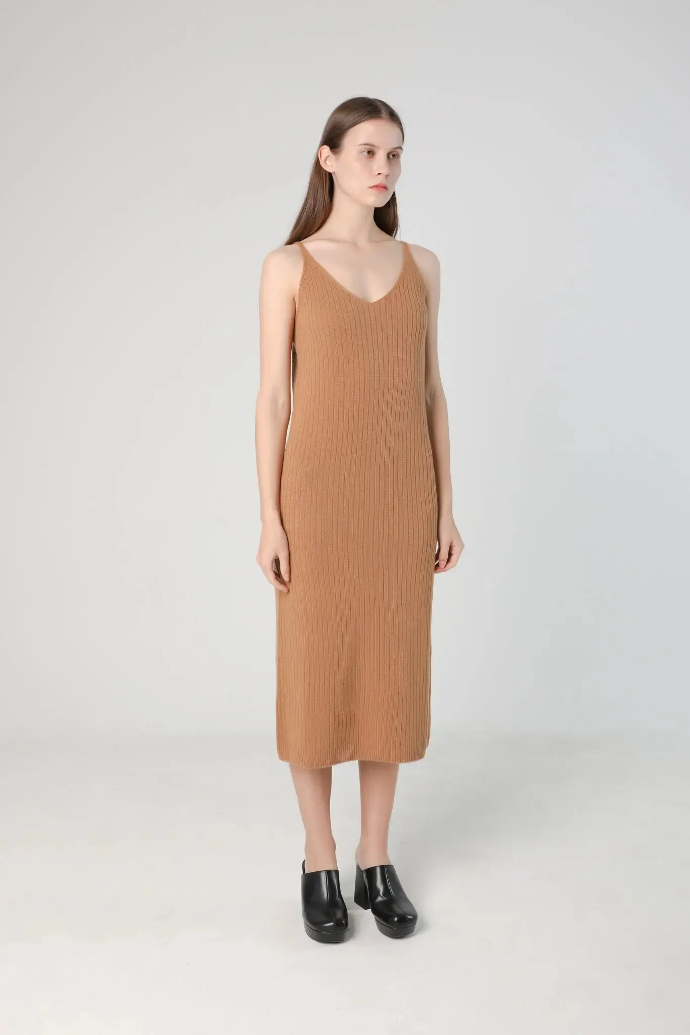 Knit Slip Dress in Wool and Cashmere