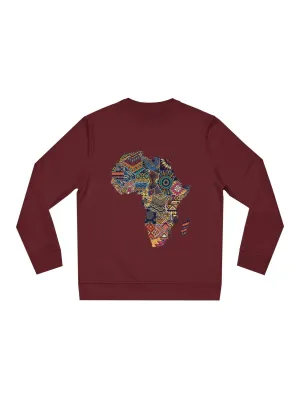 Kuducu Maroon Organic Cotton Africa Map Sweatshirt (Unisex)