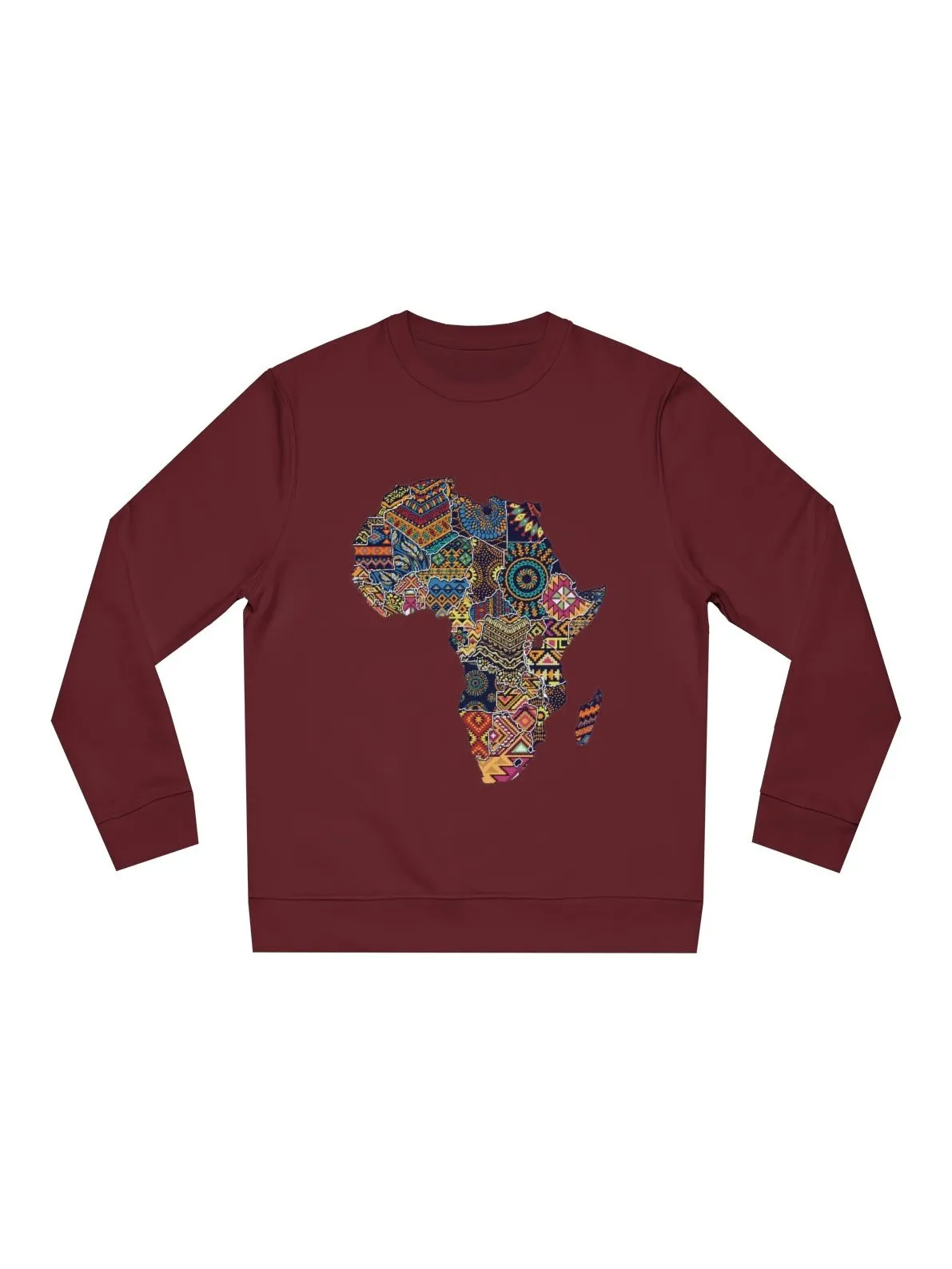 Kuducu Maroon Organic Cotton Africa Map Sweatshirt (Unisex)