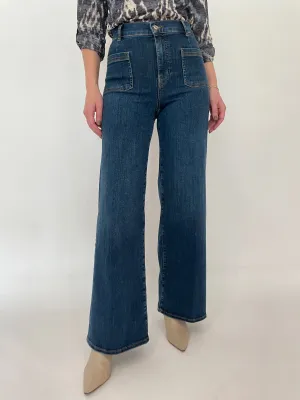 Le Slim Palazzo Bardot Pocket Jeans - Cursive