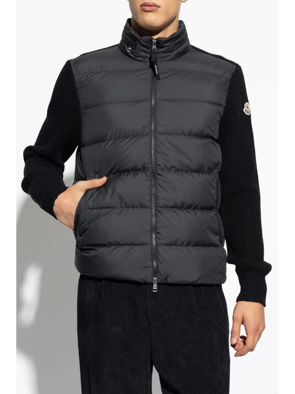 logo-patch cardigan
