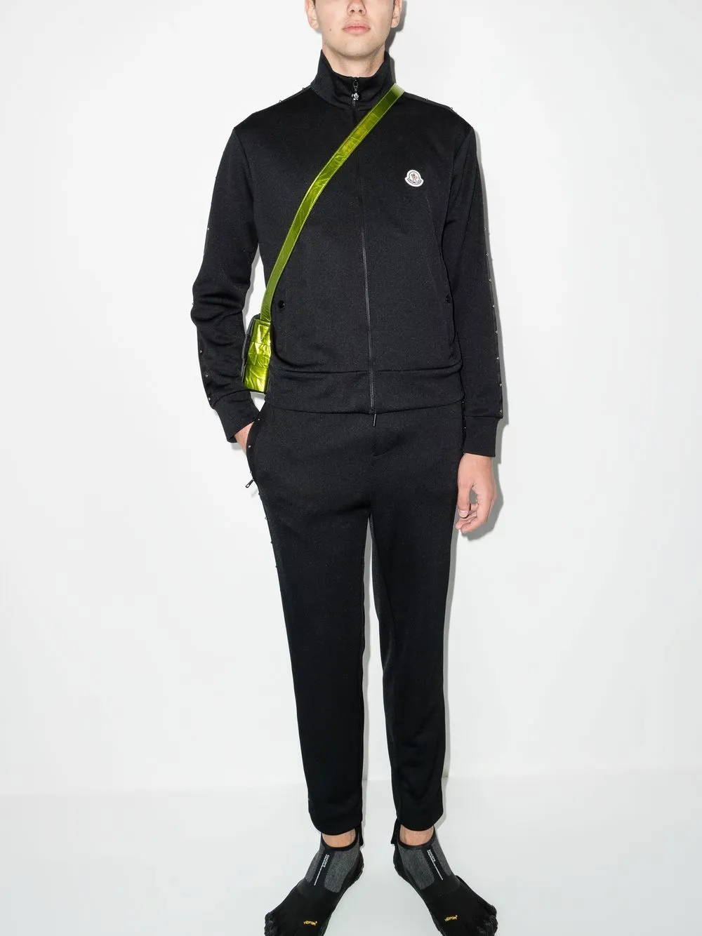 logo-patch zip-fastening jumper