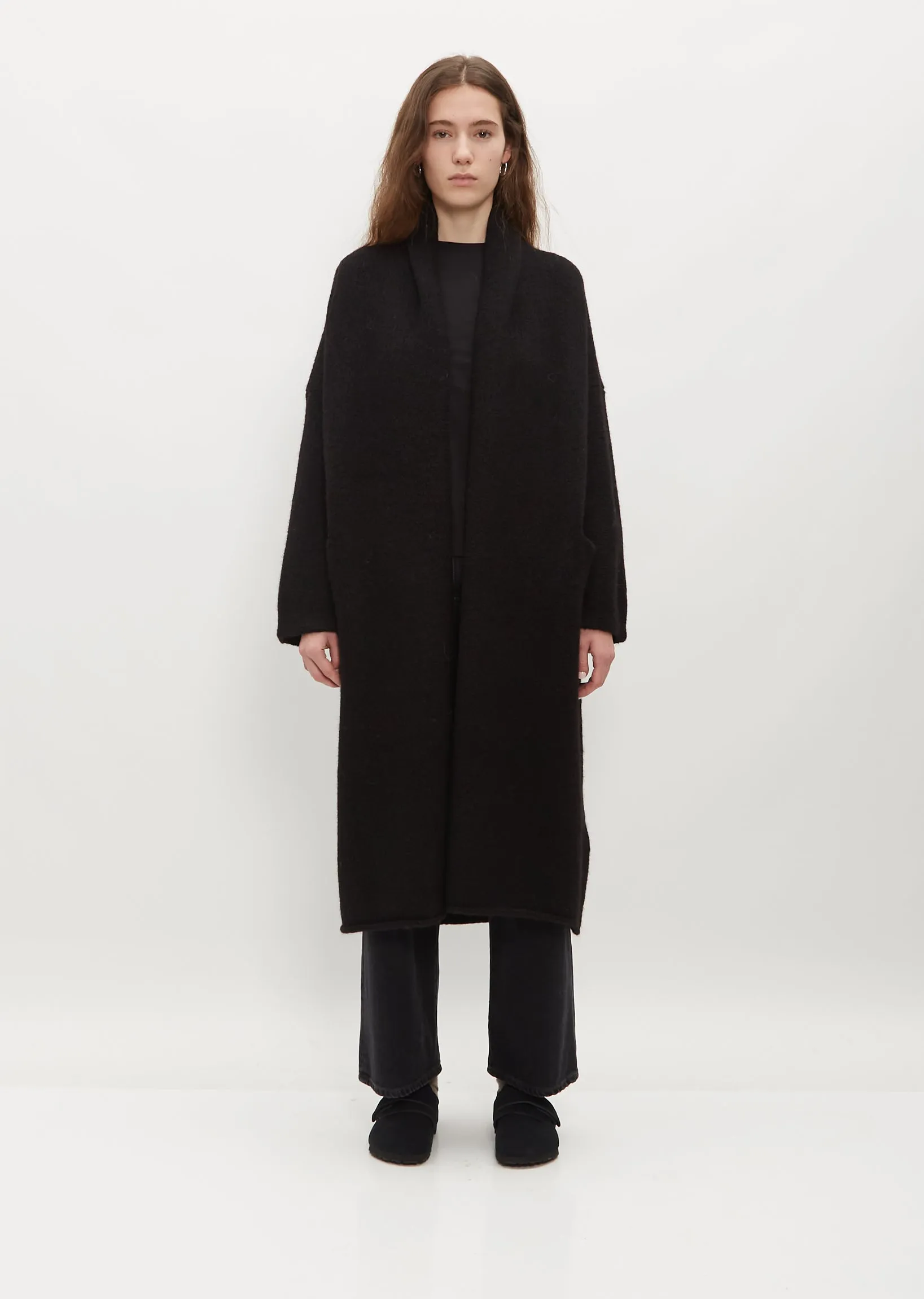 Long Shawl Cardigan — Black