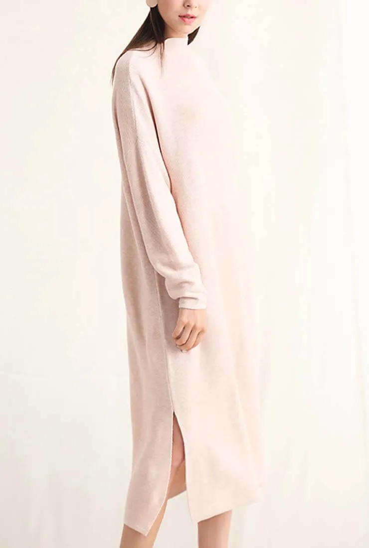 Long Sleeve Loose Sweater Midi Dress