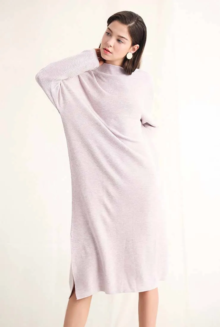 Long Sleeve Loose Sweater Midi Dress
