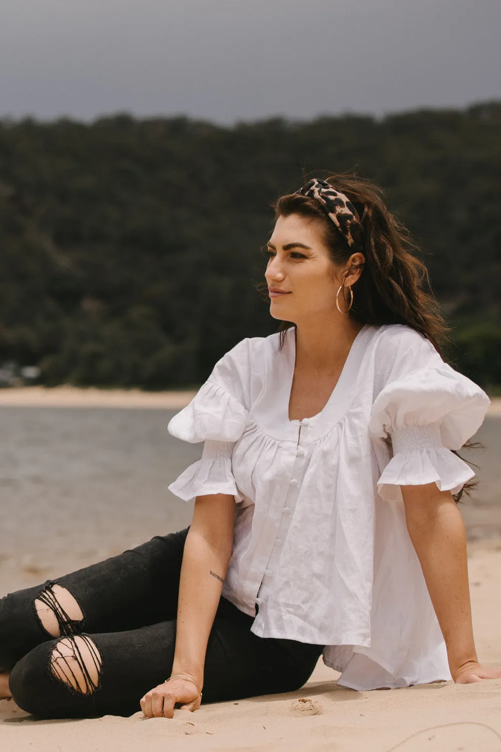 Lou Lou Blouse Pure Black Linen