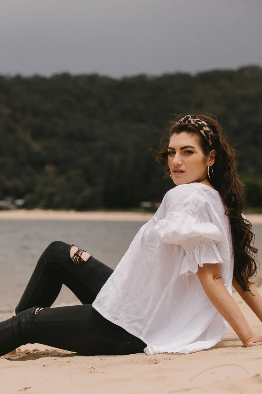 Lou Lou Blouse Pure Black Linen