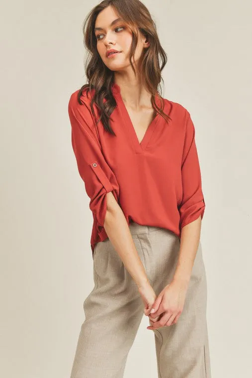 Lush Clothing V Neck Top