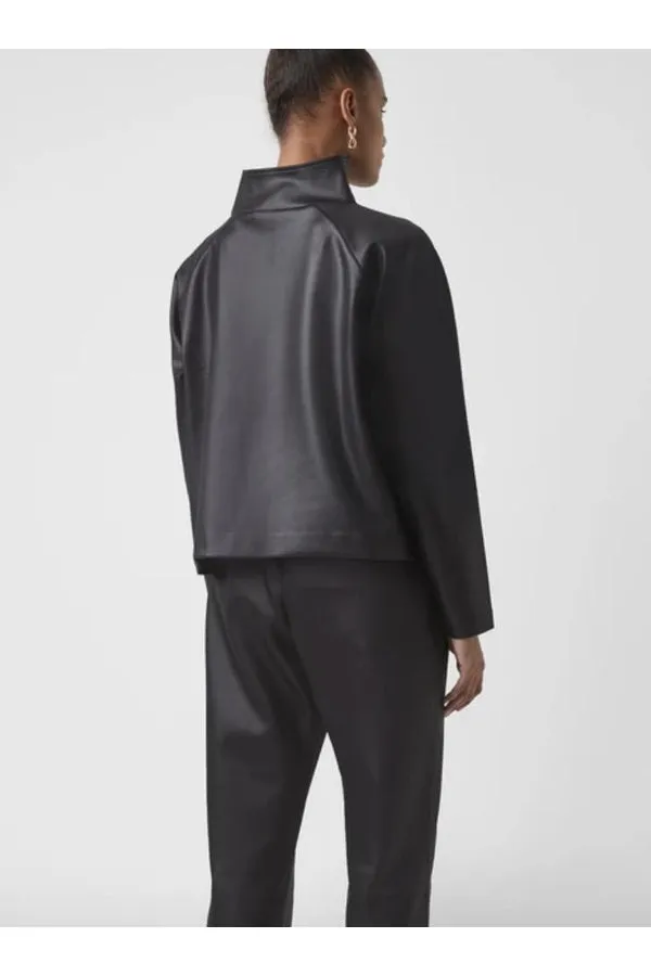 Maka Leather Look Jersey Top