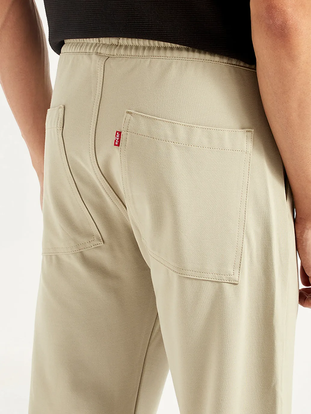 Men's Beige Relaxed Fit Tech Pants