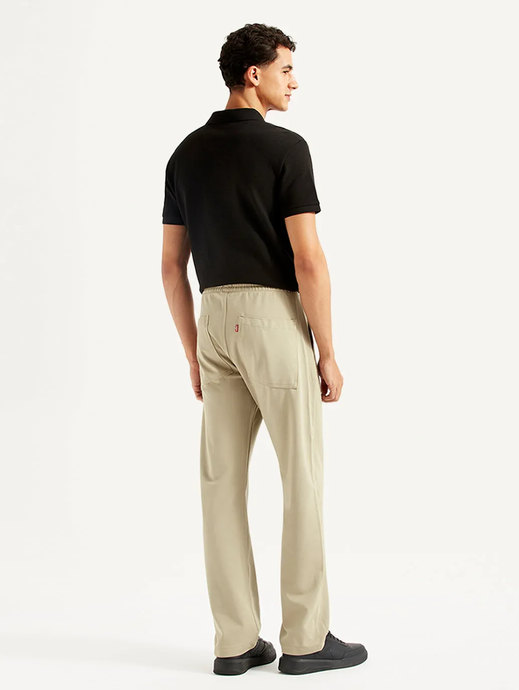 Men's Beige Relaxed Fit Tech Pants