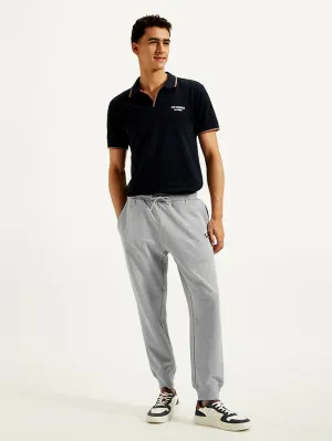 Men's Grey Solid Utility Joggers