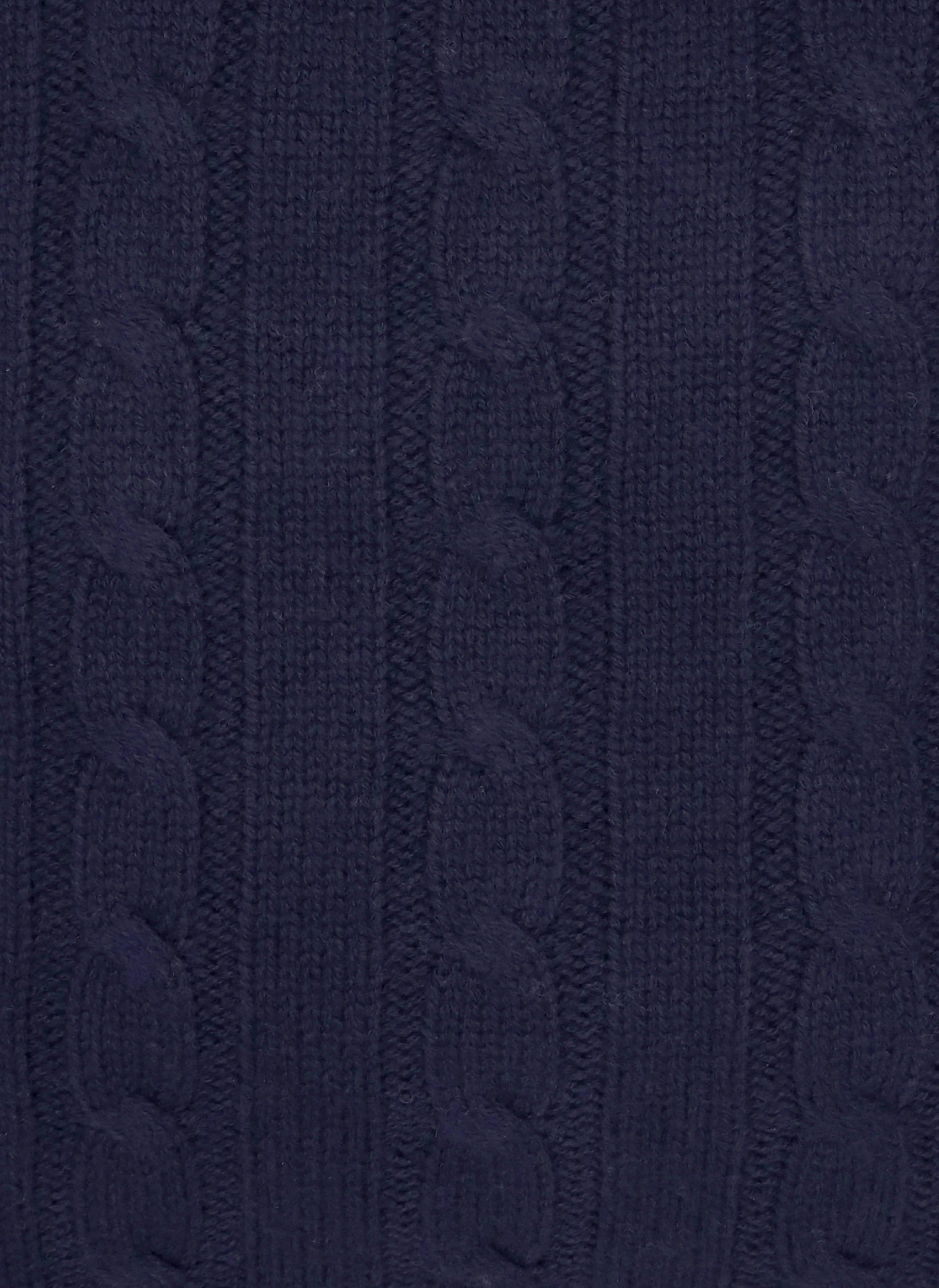 Men's Oslo Cashmere Mock-Neck Cable Sweater in Navy