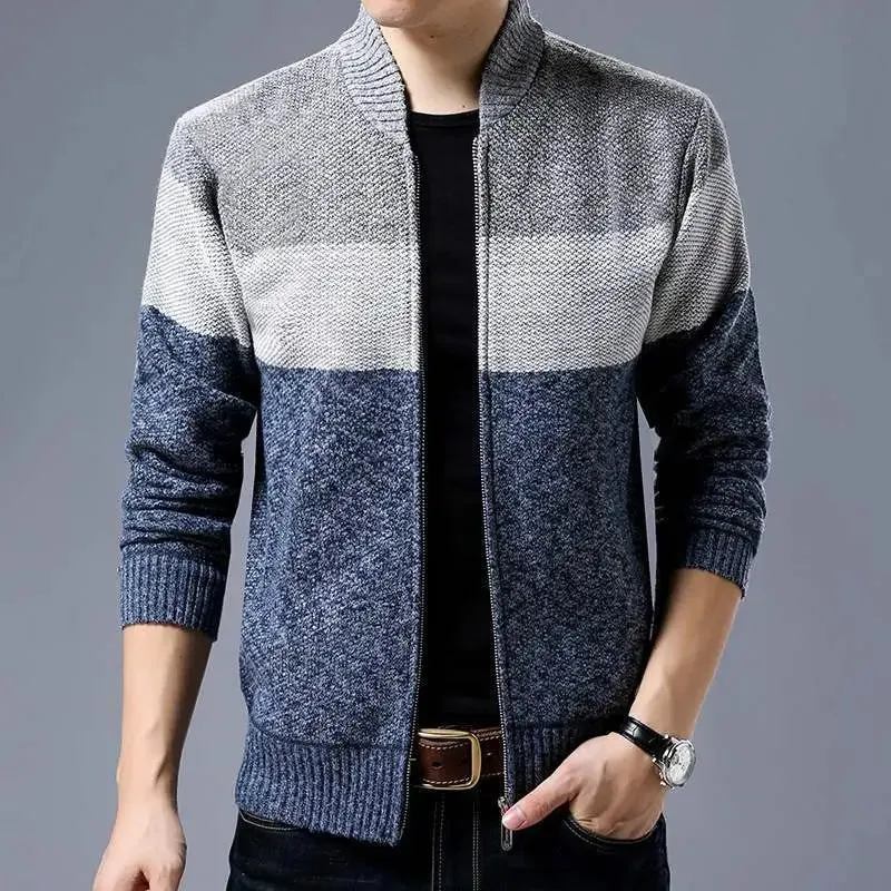 Men's Stylish Colorblock Cardigan Jacket