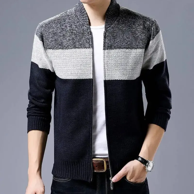 Men's Stylish Colorblock Cardigan Jacket
