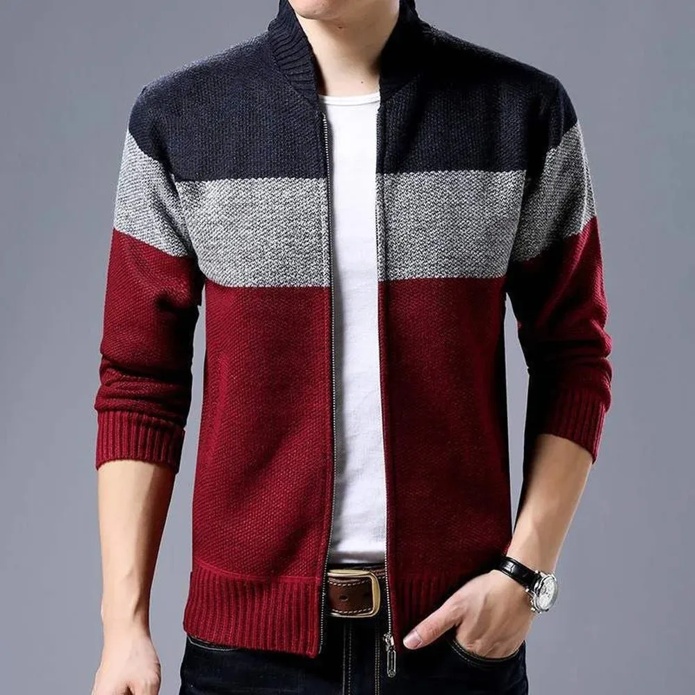 Men's Stylish Colorblock Cardigan Jacket
