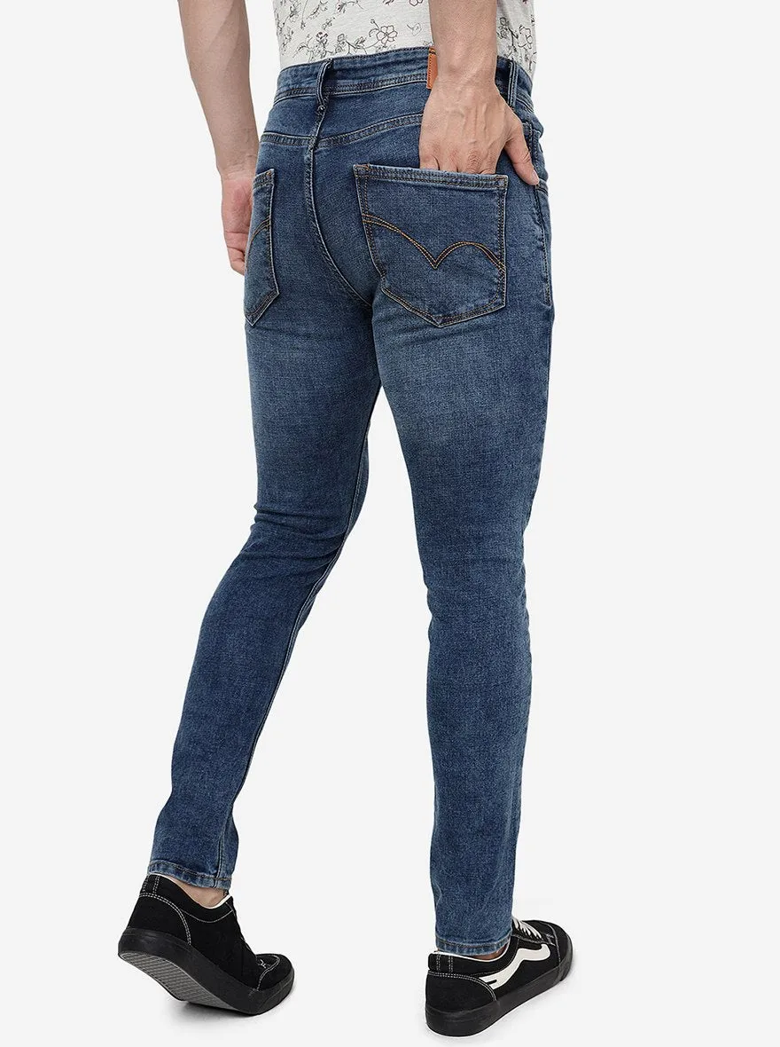 Mid Blue Solid Rider Fit Jeans | JadeBlue