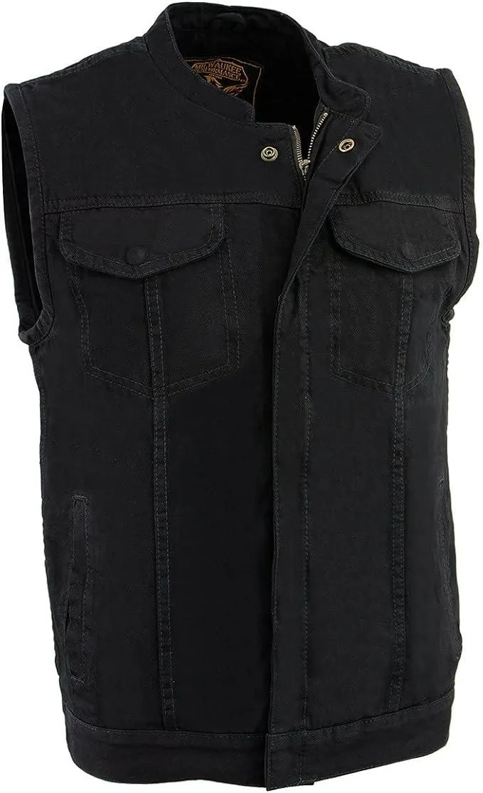 Milwaukee Leather Men's MDM3000 Brute Denim Club Style Biker Vest