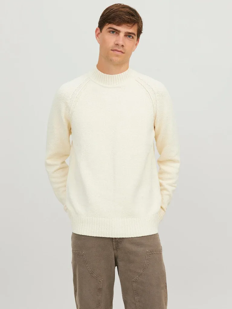 Mock Neck Sweater - White