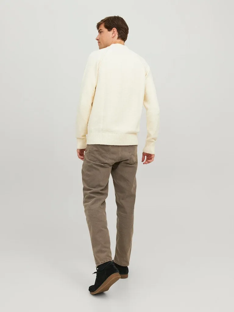 Mock Neck Sweater - White