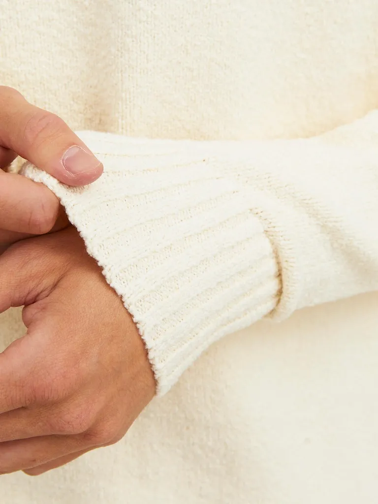 Mock Neck Sweater - White