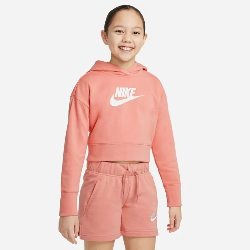 Nike Girls Club Hoodie Sweatshirt - Soft Pink with Bold Logo, Perfect for Everyday Style