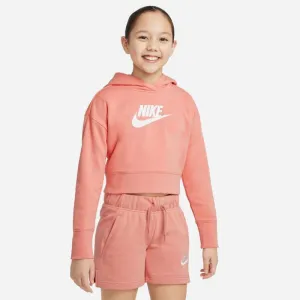 Nike Girls Club Hoodie Sweatshirt - Soft Pink with Bold Logo, Perfect for Everyday Style