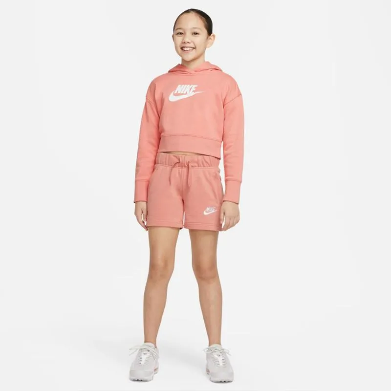 Nike Girls Club Hoodie Sweatshirt - Soft Pink with Bold Logo, Perfect for Everyday Style